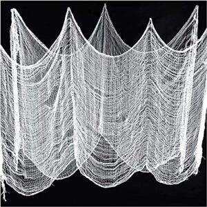 white creepy cloth, 79 x 79 inch spooky gauze, scary halloween decorations for haunted houses party supplies