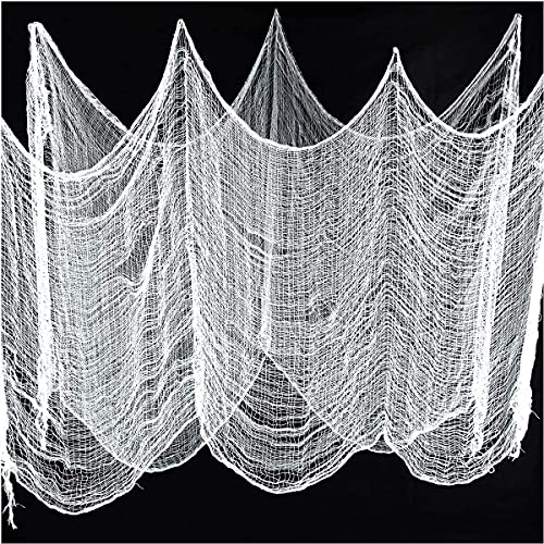 White Creepy Cloth, 79 x 79 inch Spooky Gauze, Scary Halloween Decorations for Haunted Houses Party Supplies