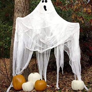 White Creepy Cloth, 79 x 79 inch Spooky Gauze, Scary Halloween Decorations for Haunted Houses Party Supplies