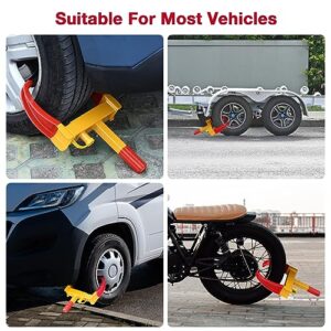 Wheel Clamp Lock for Cars, 3PCS Tire Boot Anti Theft Adjustable Heavy Duty Steel Wheel Lock for Middle Small Cars, Universal Trailer Wheel Lock Fit Max 11.7" Tire Width Vehicles SUV ATV Motorcycle