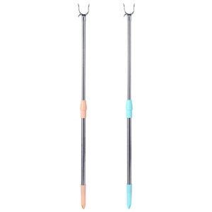 cabilock 2pcs telescope clothes reach stick adjustable clothes reaching pole retractable clothesline rod for indoor or outdoor use