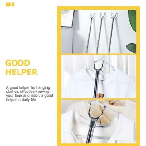 Cabilock 2pcs Telescope Clothes Reach Stick Adjustable Clothes Reaching Pole Retractable Clothesline Rod for Indoor or Outdoor Use