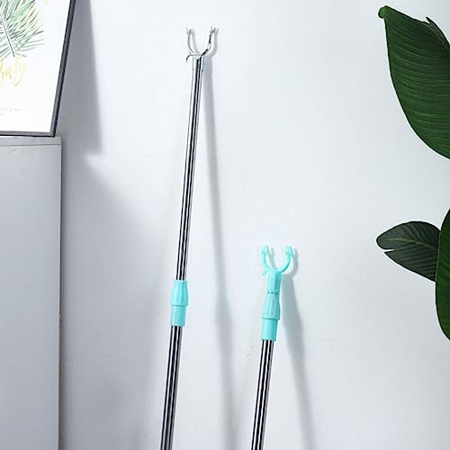 Cabilock 2pcs Telescope Clothes Reach Stick Adjustable Clothes Reaching Pole Retractable Clothesline Rod for Indoor or Outdoor Use