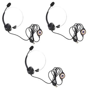 vaguelly 3pcs single ear headset microphone headset laptop headphones telephone headsets office over ear wired live headset gaming wired headset practical headset computer headphone dj bass