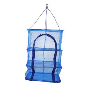 CHILDWEET Foldable Fish Cage Foldable Basket Outdoor Plants Blue Sweater Vegetable Dryer Hanging Mesh Food Dryer Rack Mesh Drying Rack Nylon Multi-Layer Net Nylon Fruit Blue Hanging Cage