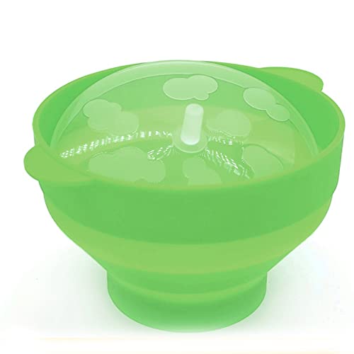 Acouto Microwave Silicone Popcorn Popper Collapsible Silicone Popcorn Maker Bowl, Microwave Popcorn Maker with Handle Lid for Home Cafe Kitchen