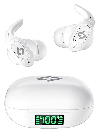 Wireless Earbuds Bluetooth Headphones with Wireless Charging Case 32H Playback LED Display in Ear Earphones Waterproof Ear buds Built in Mic Stereo Bass for iPhone Samsung Android Sport Workout Gym TV