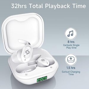 Wireless Earbuds Bluetooth Headphones with Wireless Charging Case 32H Playback LED Display in Ear Earphones Waterproof Ear buds Built in Mic Stereo Bass for iPhone Samsung Android Sport Workout Gym TV