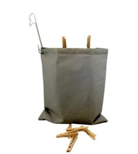 hanging laundry clothespin bag indoor outdoor holds up to 200 standard size clothespins