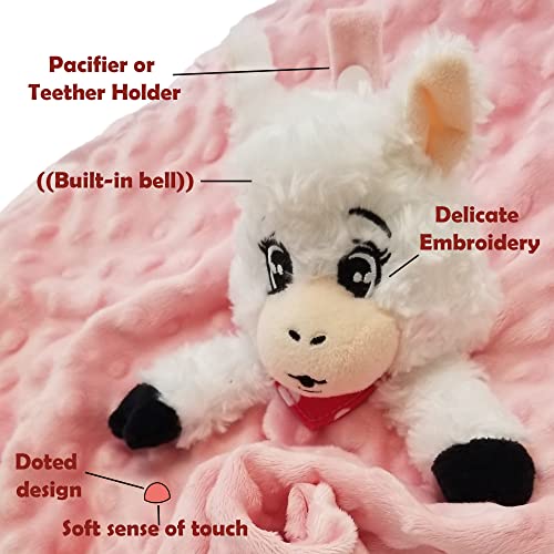 PICKY LLAMA Personalized Plush Stuffed Animal Snuggler Security Blanket 16 Inches (Personalized Pink Llama)