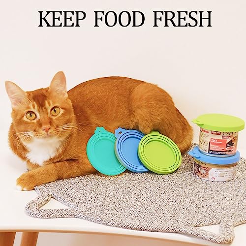 Ainvhh 8 PACK Can Lids, Pet Food Can Cover and Food Mixing Spoons Food Canned Scoop, Fits Most Standard Size Dog and Cat Can Tops for Pet Cat Dog Feeding Can and Wet Food Storage