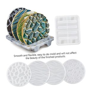 VILLCASE 1 Set Pallet Mold Circle Tray Resin Coasters Ashtray Mold Coaster Silicone Soap Molds Coaster Casting Silica Gel Resin Coaster Mold Coaster Holder Mold Cup Pad Making Tools Car Mat