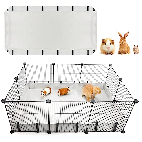 FHTONGE 36x24 Guinea Pig Cage Bottom Tarp for C&C Cage Panel, Waterproof Guinea Pig Cage Liner Base Washable Small Animal Cage Bedding for Hamster Chinchilla Hedgehog Ferret Rabbit Habitat(No Cage)