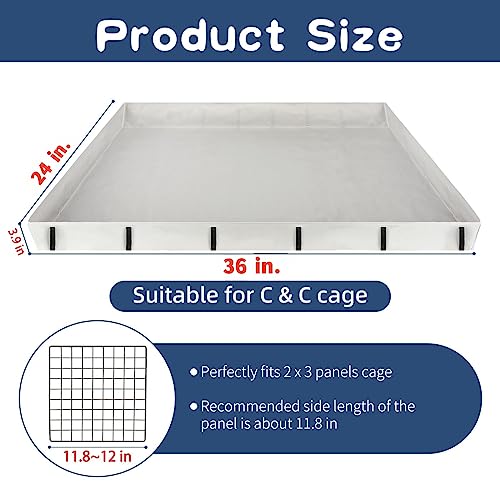 FHTONGE 36x24 Guinea Pig Cage Bottom Tarp for C&C Cage Panel, Waterproof Guinea Pig Cage Liner Base Washable Small Animal Cage Bedding for Hamster Chinchilla Hedgehog Ferret Rabbit Habitat(No Cage)