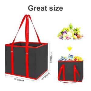 musbus 3-Pack Reusable Grocery Bags Foldable Tote bulk with Reinforced Handles Shopping Bags for Groceries Heavy Duty Large Kitchen with Waterproof Coating Black