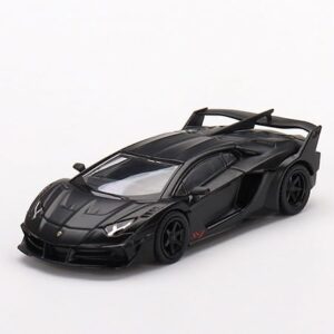 True Scale Miniatures Model Car Compatible with LB-Silhouette Works Lamborghini Aventador GT EVO (Matte Black) Limited Edition 1/64 Diecast Model Car MGT00502