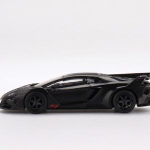 True Scale Miniatures Model Car Compatible with LB-Silhouette Works Lamborghini Aventador GT EVO (Matte Black) Limited Edition 1/64 Diecast Model Car MGT00502