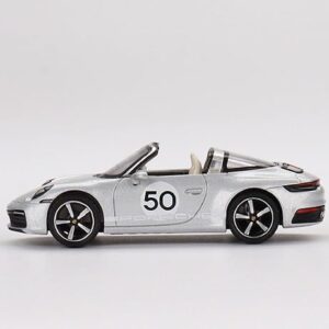 True Scale Miniatures Model Car Compatible with Porsche 911 Targa 4S Heritage Design Limited Edition 1/64 Diecast Model Car MGT00507