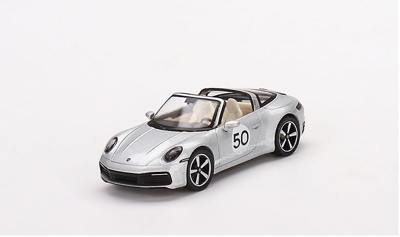 True Scale Miniatures Model Car Compatible with Porsche 911 Targa 4S Heritage Design Limited Edition 1/64 Diecast Model Car MGT00507