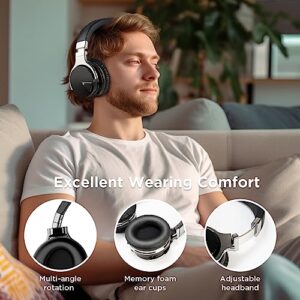 tapaxis E7 Active Noise Cancelling Headphones Wireless Bluetooth Headphones Over Ear Headphones Wireless Headphones Noise Cancelling Headphones with Deep Bass, Comfortable Protein Earpads, 30H Enjoy