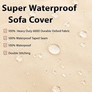 Westblue Outdoor Sectional Cover-V-Shaped Patio Furniture Covers Waterproof Rip-Stop Anti-UV 600D Heavy Duty Outdoor Couch Cover with 3 Air Vent Sofa Cover 90''L 33.5''D 31''H