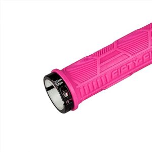 FIFTY-FIFTY Double Lock-On Mountain Bike Grips, Bicycle Handlebar Locking Grips, Non-Slip MTB Handle Grips (Pink)