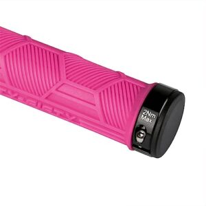 FIFTY-FIFTY Double Lock-On Mountain Bike Grips, Bicycle Handlebar Locking Grips, Non-Slip MTB Handle Grips (Pink)