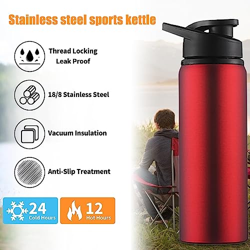 Worparsen Water Kettle Portable Sports Cycling Water Bottle Multi-purpose Food Grade Red 700ML