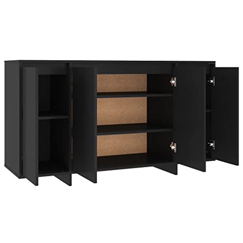 MNISDFL Buffet Cabinet Sideboard Coffee bar Cabinet Sideboard Black 53.1"x16.1"x29.5" Engineered Wood for Living Room, Office, Kitchen and Small Spaces