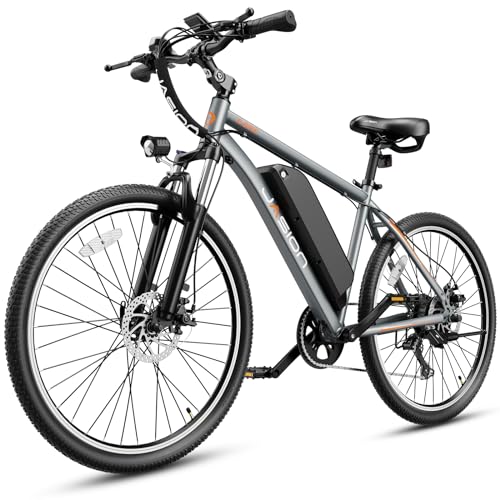 Jasion EB5 Plus Electric Bike for Adults 500W Motor 45 Miles 20.5MPH 480WH Removable Battery Commuting Electric Mountain Bike 27.5" Tires Front Fork Suspension 7-Speed