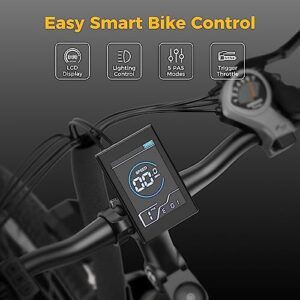 Jasion EB5 Plus Electric Bike for Adults 500W Motor 45 Miles 20.5MPH 480WH Removable Battery Commuting Electric Mountain Bike 27.5" Tires Front Fork Suspension 7-Speed