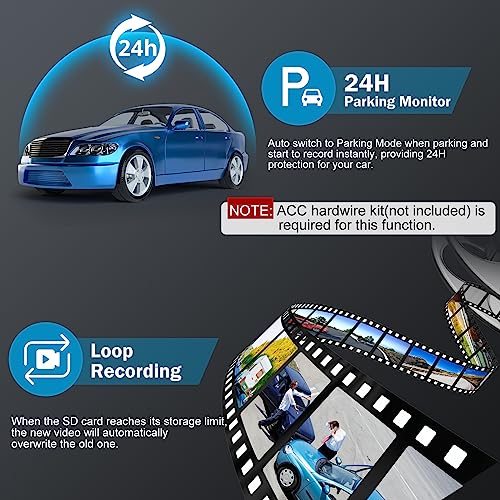 Dash Cam, WiFi FHD 2K 30fps Dash Camera for Cars, Mini Car Camera with 32GB SD Card, Front Dashcams for Cars with Night Vision, G-Sensor, 170° Wide Angle, Loop Recording, 24H Parking Monitor