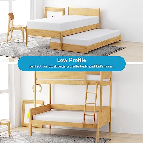 wOod-it Twin Mattress, Fiberglass Free 6/8/10/12 inch Twin Size Bed Mattresses in A Box, Made in USA for Daybed, Kids Bunk Trundle Bed, Gel Memory Foam, Medium Firm, 75" L x 38" W