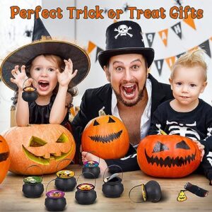 Prefilled Halloween Cauldron Party Favors, 6 Pcs Parachute Toys for Kids Halloween Party Games Prizes Goodie Bag Fillers Pinata Stuffers Halloween Toys for Treat Bags Trick or Treat Classroom Gifts