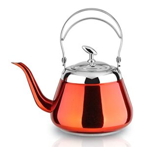 coffee pot 5-color thick stainless steel kettle induction cooker kitchen ware creative teapot coffee pot kettle (color : red)