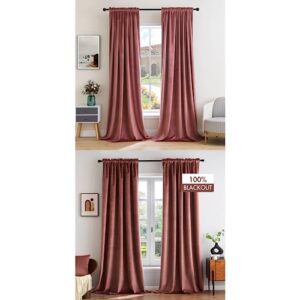 miulee dusty rose velvet curtains 84 inch long and 100% blackout velvet curtains