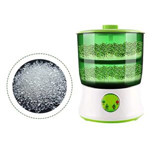 2-Layer Bean Sprouts Machine,110V 60Hz Automatic Intelligence Electronical Healthy Seed Sprouts Maker Function Large Capacity Seed Grow Homemade Also For Radish,Alfalfa,Wheatgrass,Broccoli Sprouts