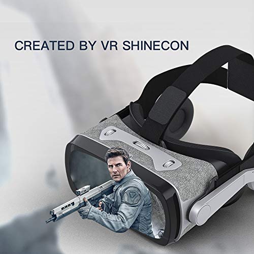 VR Headsets, Virtual Reality 3D Game Movie Goggles for iPhone & Android 4.7-6.1 inch Smartphone Adjustable Headphones VR Glasses with Controller