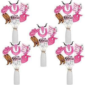 yeaqee 35 pcs cowgirl party centerpiece sticks table toppers western centerpieces for tables disco cowgirl western party decor for birthday party supplies disco bachelorette