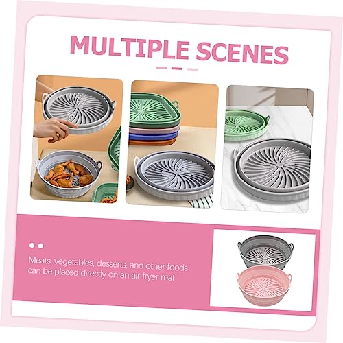 SOLUSTRE 10 Pcs Air Fryer Pan Air Fryer Oven Pan Para Air Fryer Silicone Air Fryer Round Steamer Liner Air Fryer Pad Oven Baking Basket Silicone Air Fryer Mat Air Fryer Liner Pad