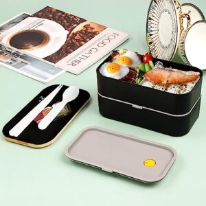 Food Rice Fish Sushi Sleep Adult Lunch Box with 2 Compartments & Cutlery Leak Proof Meal Prep Containers for Work Travel