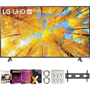 lg uq7590pud 86 inch hdr 4k uhd smart tv bundle with premiere movies streaming + 37-100 inch tv wall mount + 6-outlet surge adapter + 2x 6ft 4k hdmi 2.0 cable