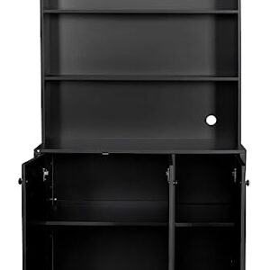 Kennkari Wine Bar Cabinet for Liquor and Glasses, Wine Storage Cabinet with Storage, Bars & Wine Cabinets, Tall Liquor Cabinet Bar for Home, Alcohol Cabinet Furniture (Black)