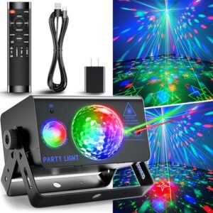 party lights dj disco ball light, disco light yuekeji led strobe stage lights sound activated with remote control multi-patterns effects for parties rave karaoke ktv wedding floor home decorations