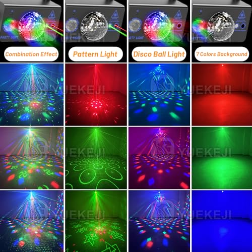 Party Lights Dj Disco Ball Light, Disco Light YUEKEJI LED Strobe Stage Lights Sound Activated with Remote Control Multi-Patterns Effects for Parties Rave Karaoke KTV Wedding Floor Home Decorations