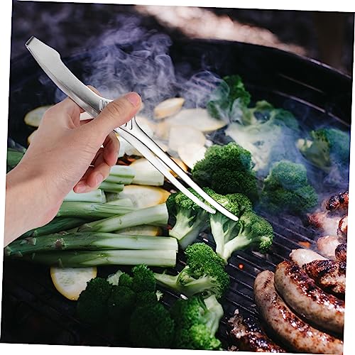 GANAZONO 2pcs Bbq Tongs Food Grill Stainless Steel Clips Korean Grill Slim Tongs for Cooking Heavy Duty Grilling Tongs Kitchen Food Tong Bread Tongs Outdoor Barbecue Tong Kitchen Supplies