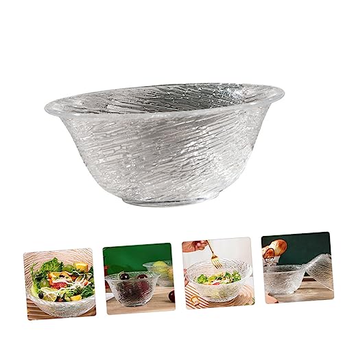 Alipis 2 Pcs Transparent Salad Bowl Old Fashioned Glass Vegetable Container Trifle Bowl Glass Pasta Crystal Serving Bowl Deep Soup Fruit Bowls Glass Bowl Simple Style Bowl Yogurt Bowl