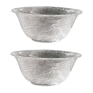 alipis 2 pcs transparent salad bowl old fashioned glass vegetable container trifle bowl glass pasta crystal serving bowl deep soup fruit bowls glass bowl simple style bowl yogurt bowl