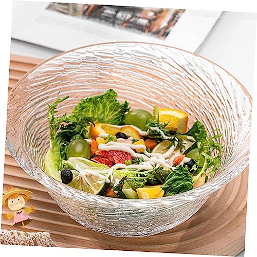 Alipis 2 Pcs Transparent Salad Bowl Old Fashioned Glass Vegetable Container Trifle Bowl Glass Pasta Crystal Serving Bowl Deep Soup Fruit Bowls Glass Bowl Simple Style Bowl Yogurt Bowl