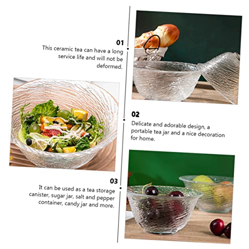 Alipis 2 Pcs Transparent Salad Bowl Old Fashioned Glass Vegetable Container Trifle Bowl Glass Pasta Crystal Serving Bowl Deep Soup Fruit Bowls Glass Bowl Simple Style Bowl Yogurt Bowl